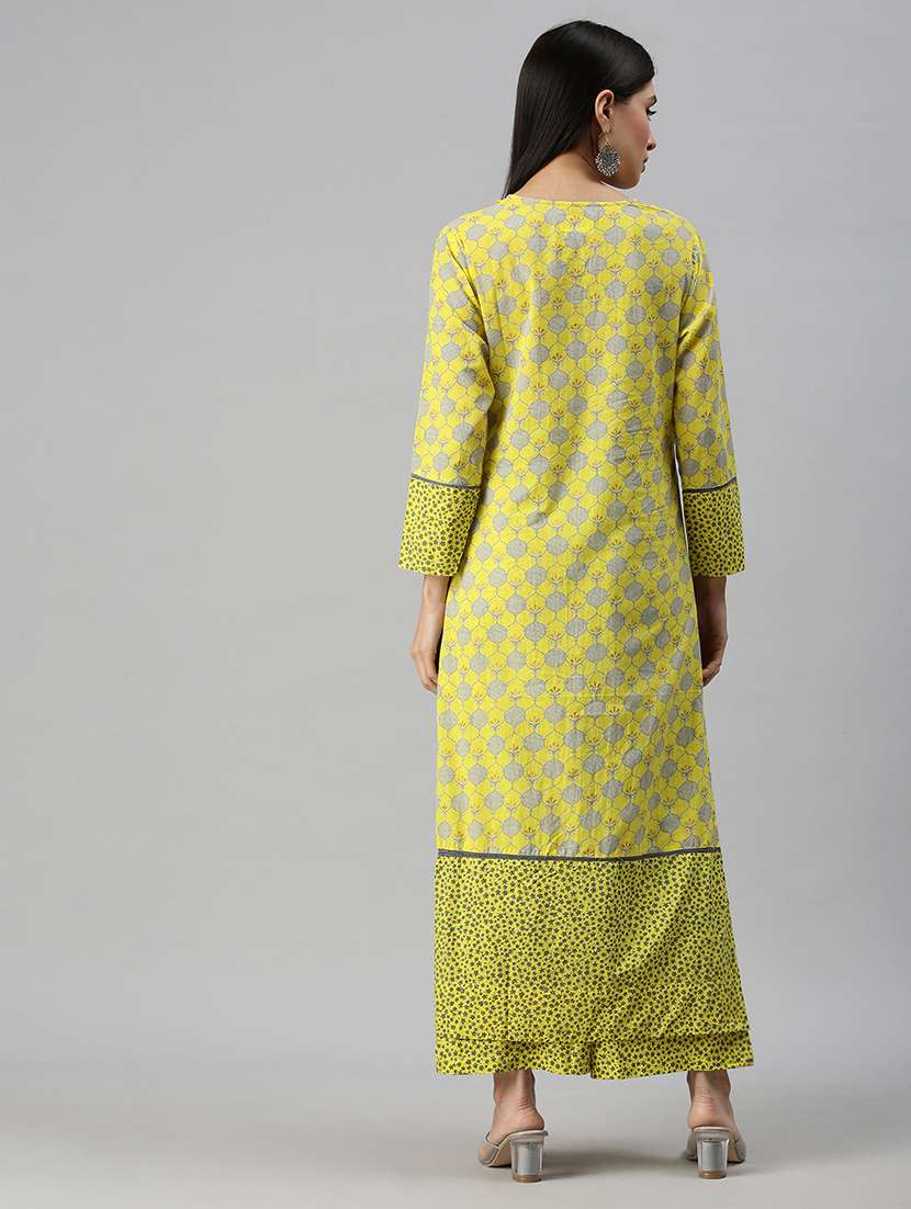 Women Printed Round Neck Kurta Palazzo Set