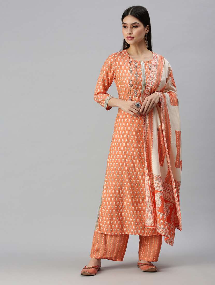 women floral kurta palazzo set with dupatta