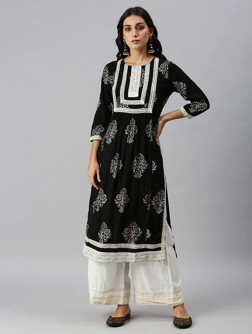 women floral kurta palazzo set with dupatta