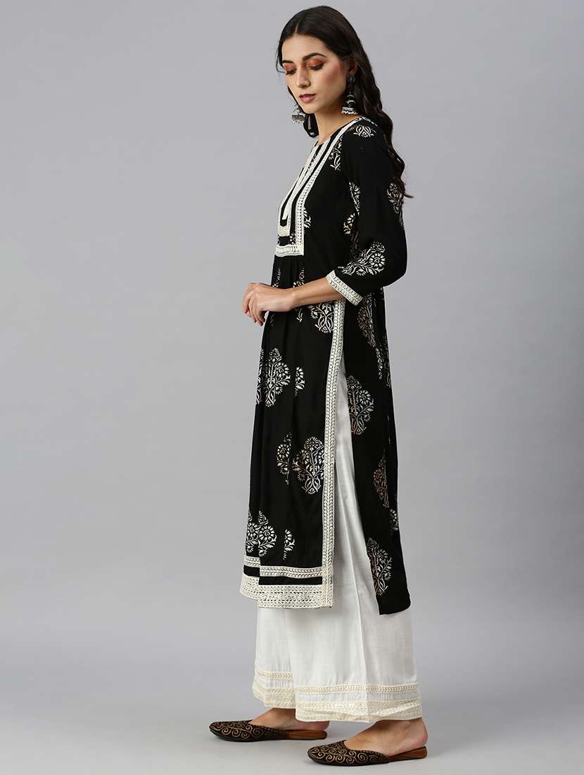 women floral kurta palazzo set with dupatta - 18260926 - Standard Image - 1