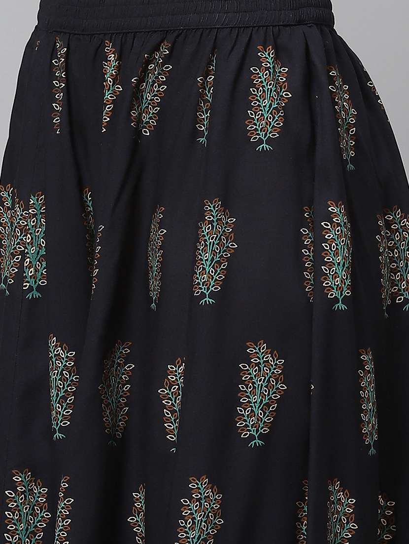 navy rayon kurta palazzo  set - 18261083 -  Standard Image - 4