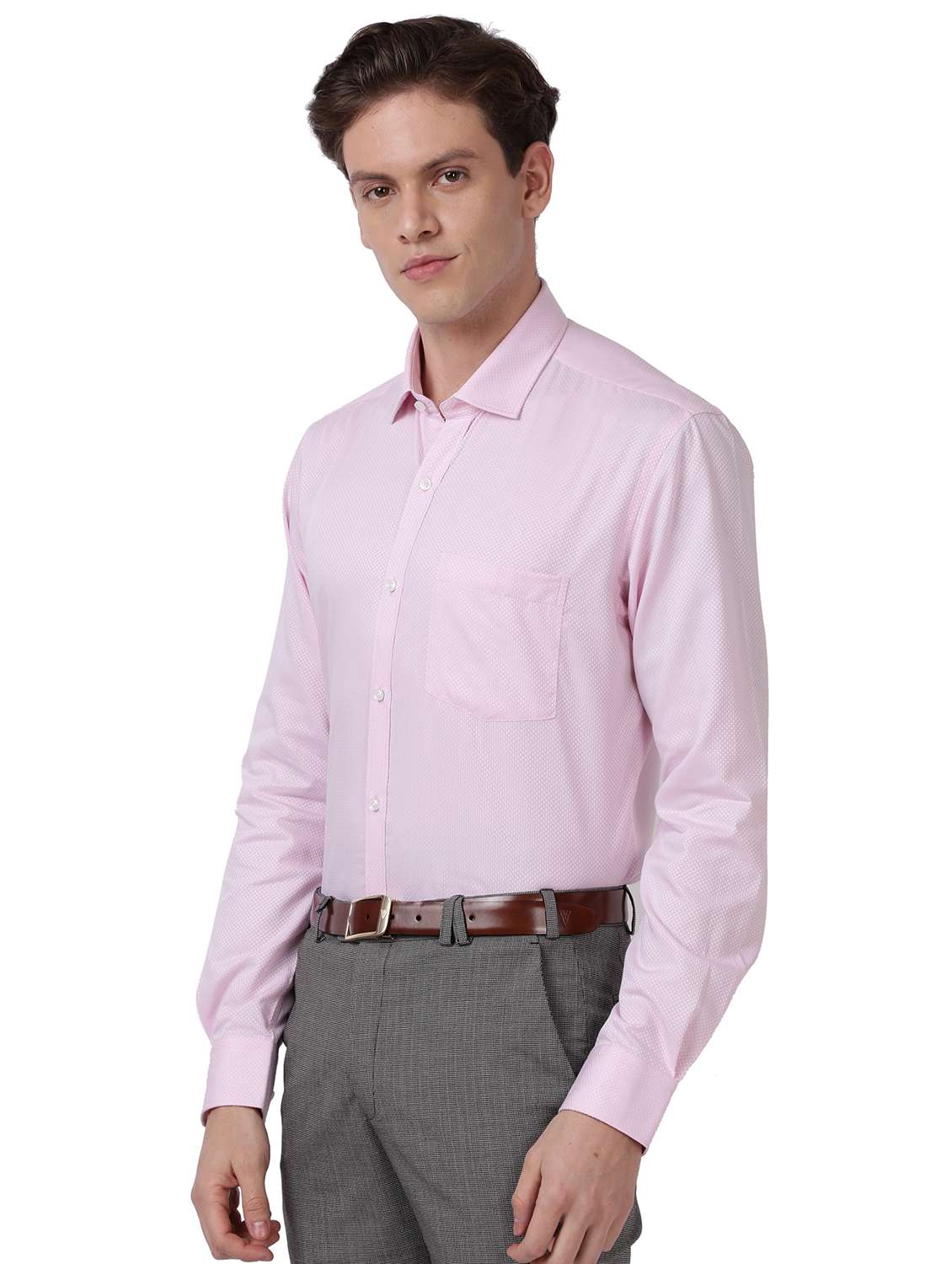 pink self-designed formal shirt - 18261349 - Standard Image - 1