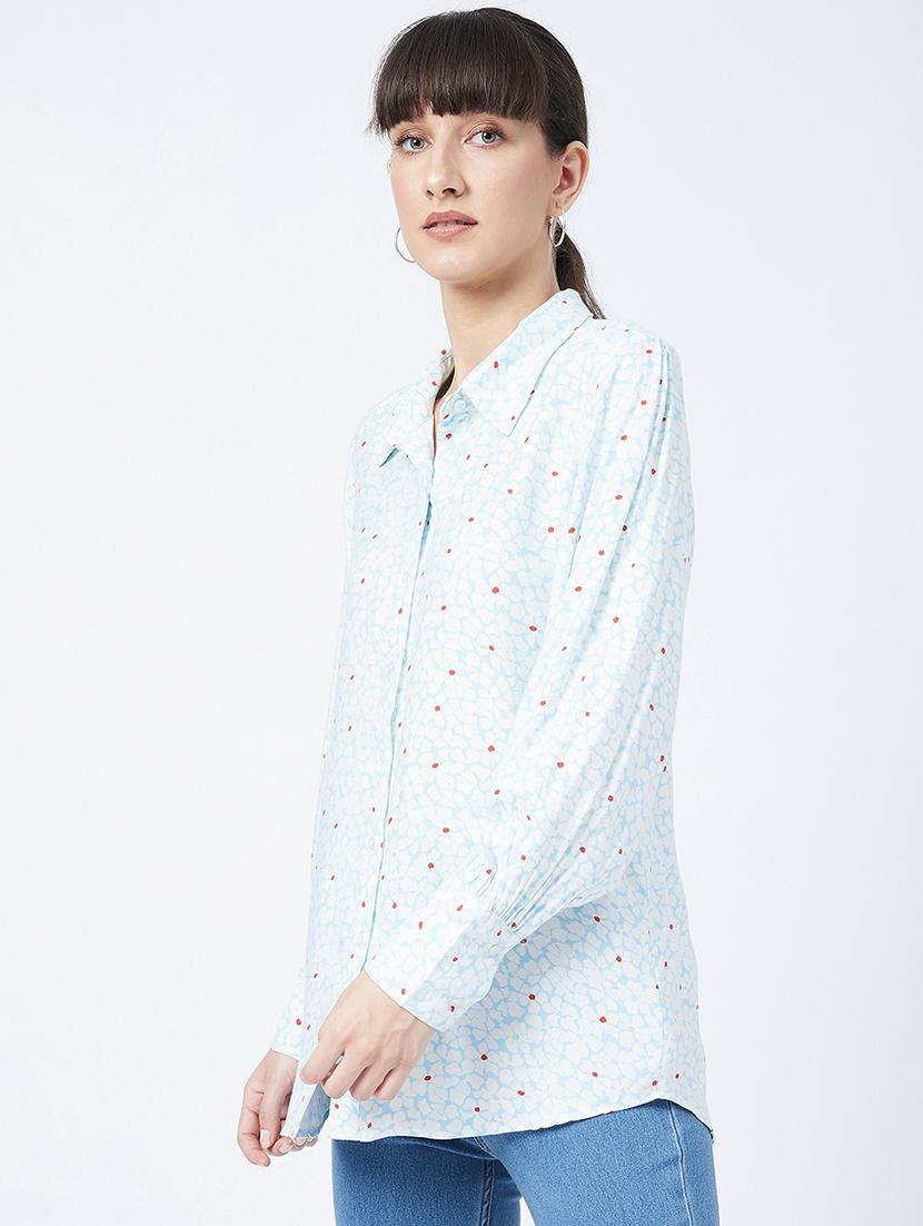 curved hem floral shirt - 18261445 - Standard Image - 1
