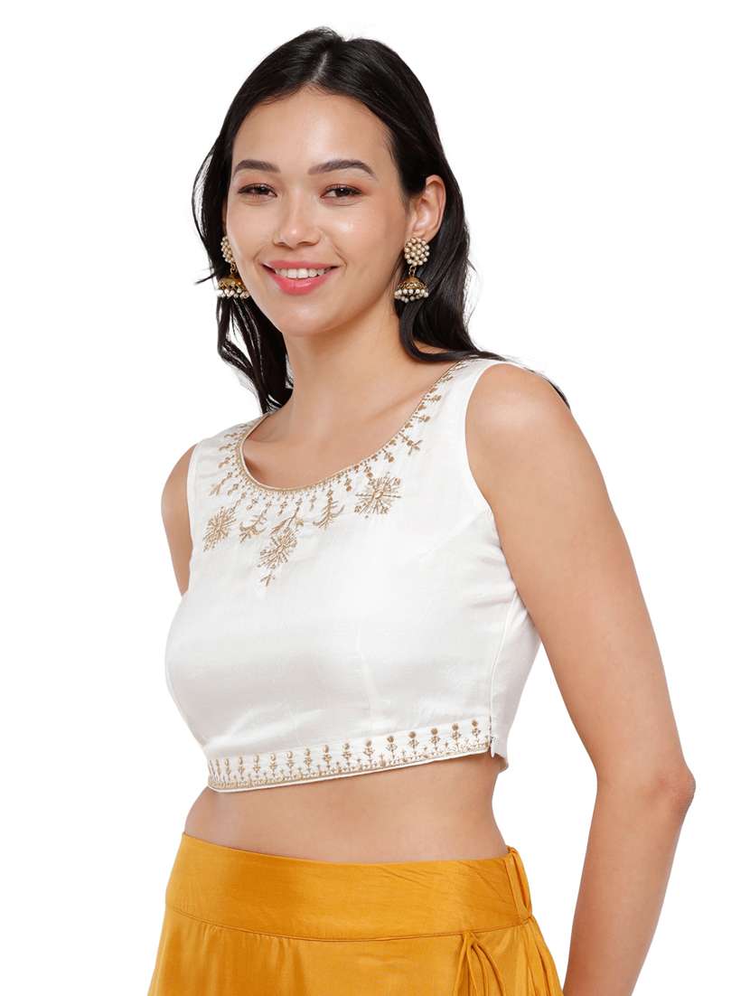 white viscose crop top - 18261500 -  Standard Image - 1