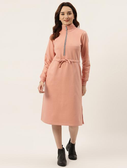 tie front solid straight dress - 18261673 - Standard Image - 0