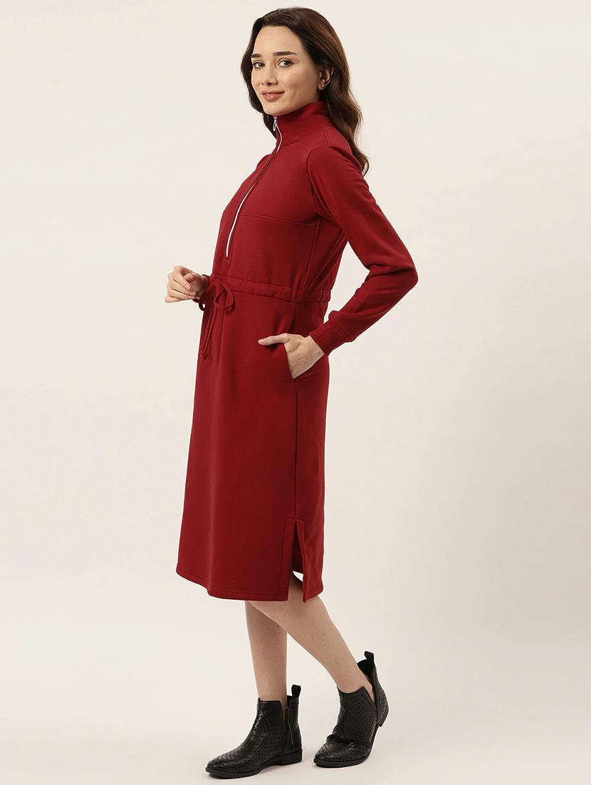 tie front solid straight dress - 18261697 - Standard Image - 1