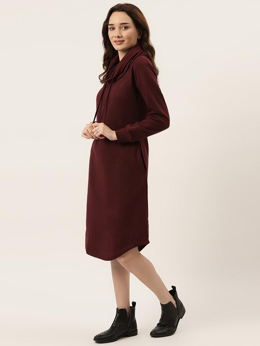 cowl neck solid shift dress - 18261721 - Standard Image - 1