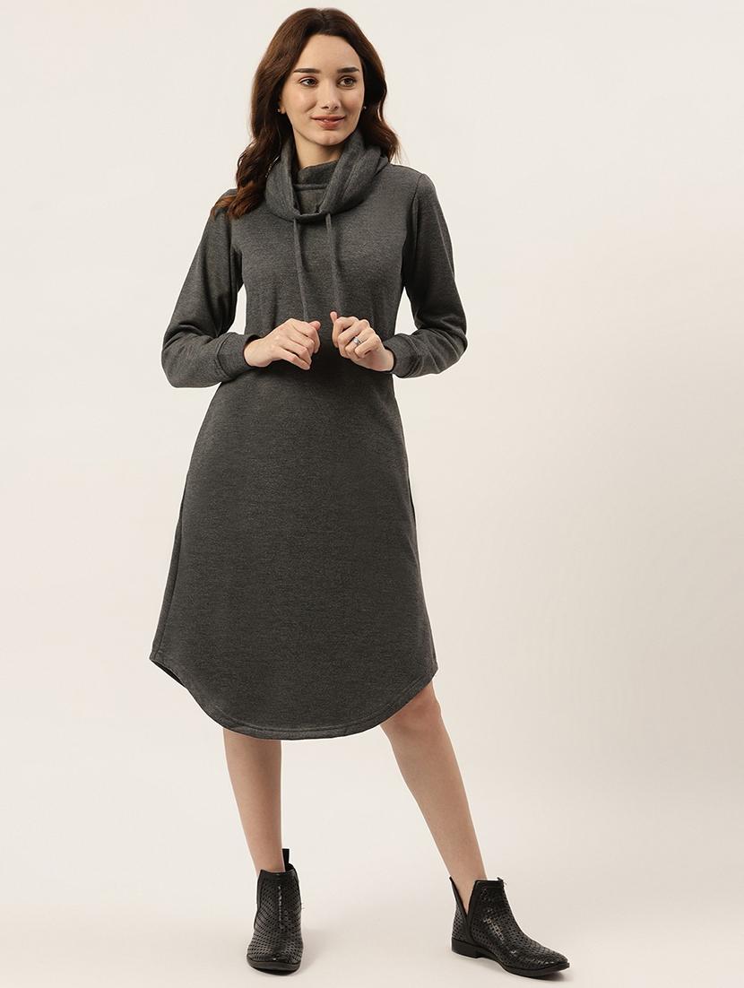 cowl neck solid shift dress - 18261739 - Standard Image - 1
