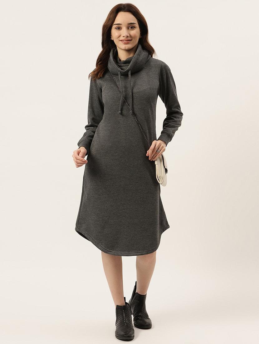 cowl neck solid shift dress - 18261739 - Standard Image - 4