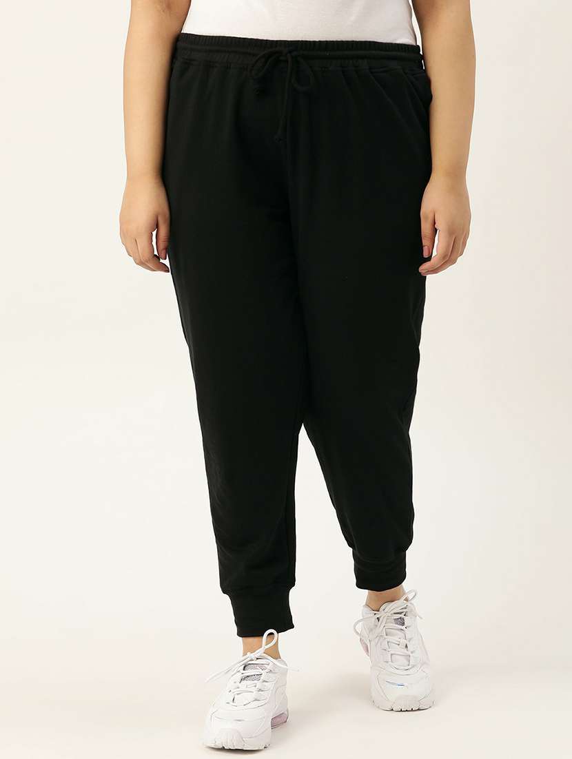 mid rise solid plus track pant