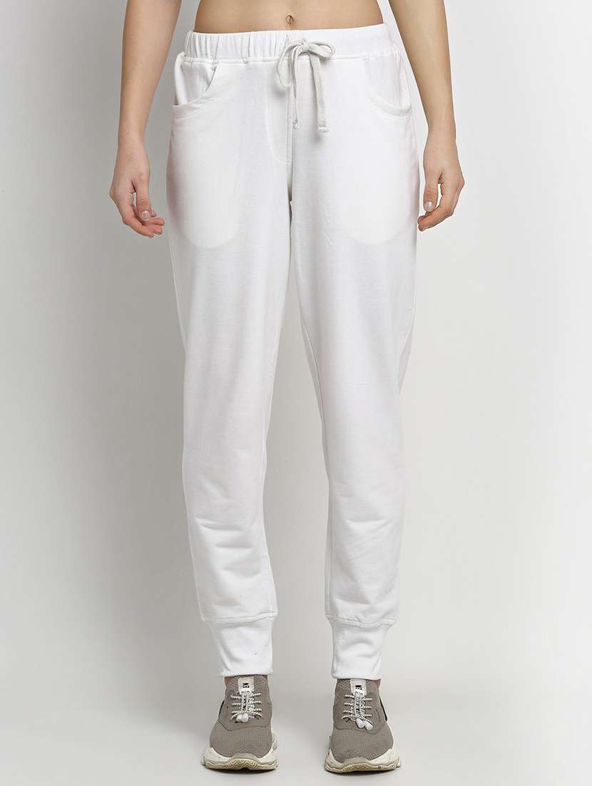 mid rise solid track pant