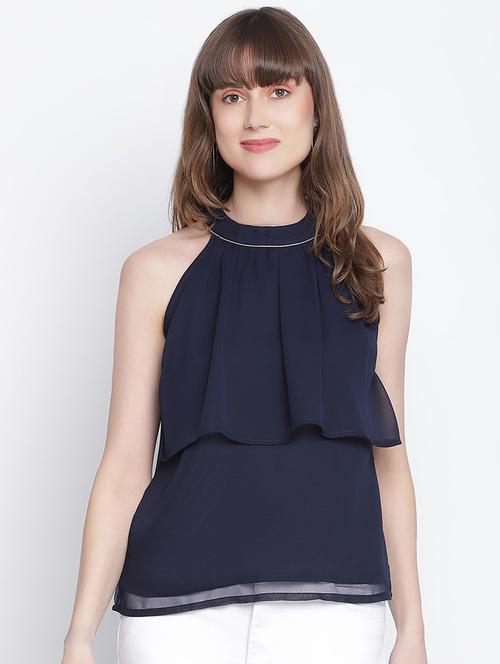 women's ruffle halter neck top - 18262068 - Standard Image - 0