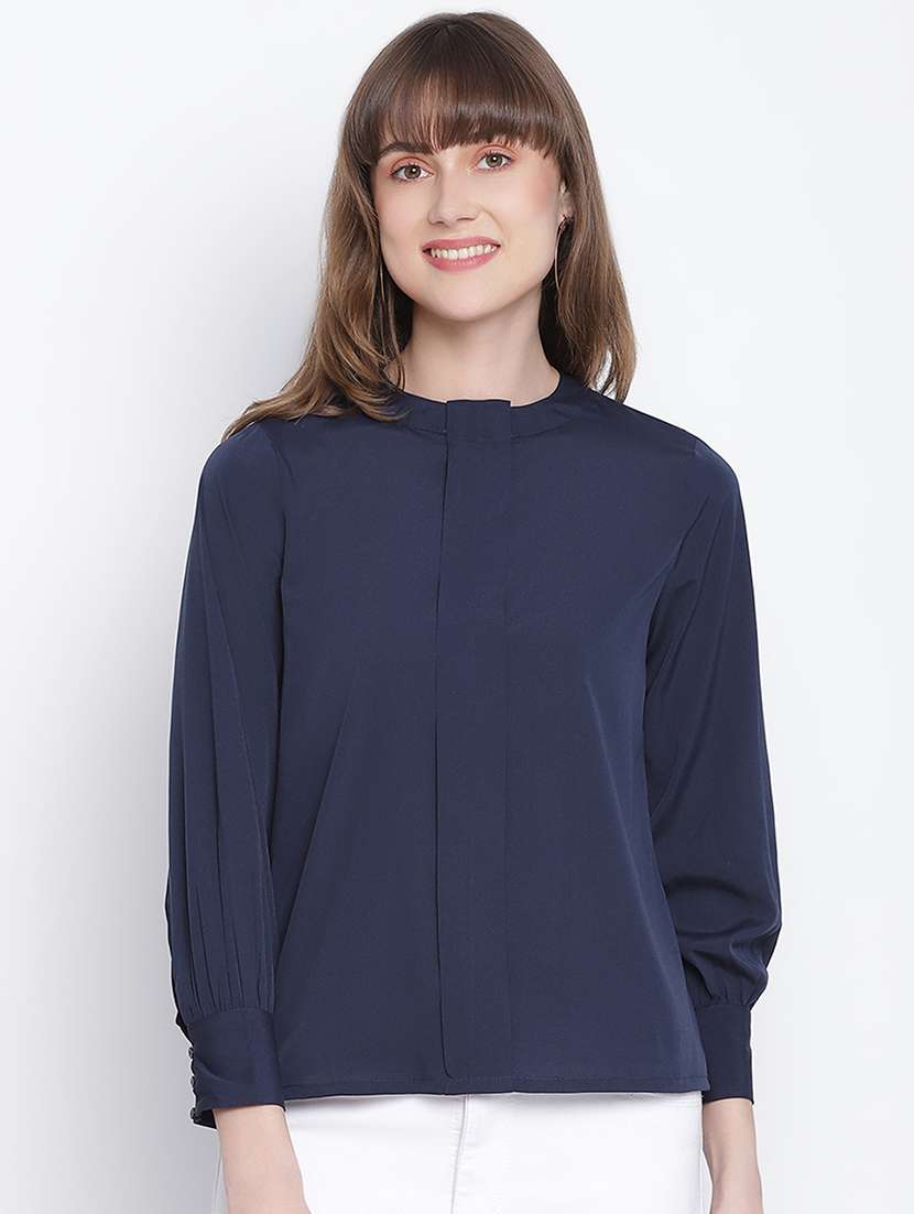 women's straight round neck top