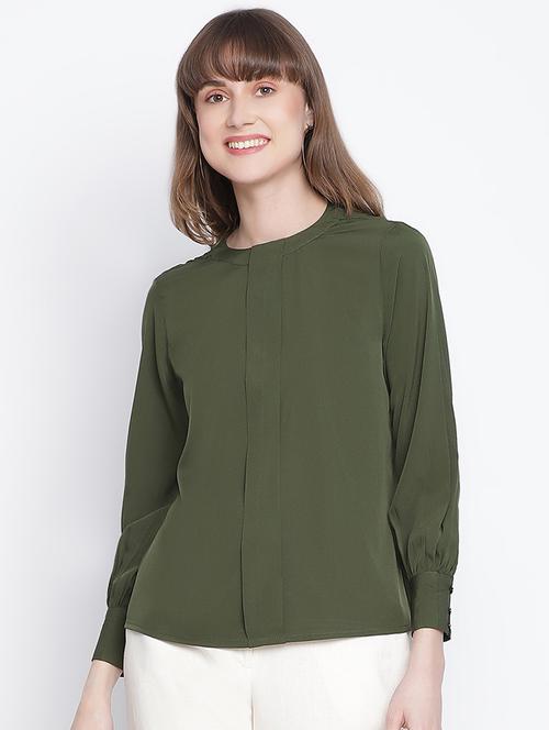 women's straight round neck top - 18262074 - Standard Image - 0