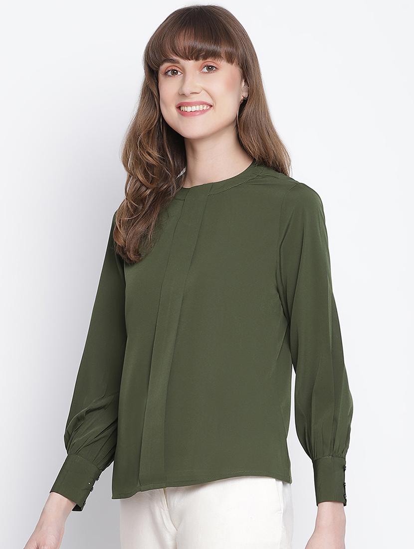 women's straight round neck top - 18262074 - Standard Image - 1
