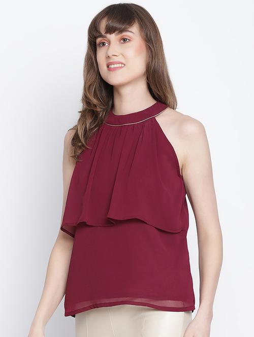 women's layered halter neck top - 18262079 -  Standard Image - 0