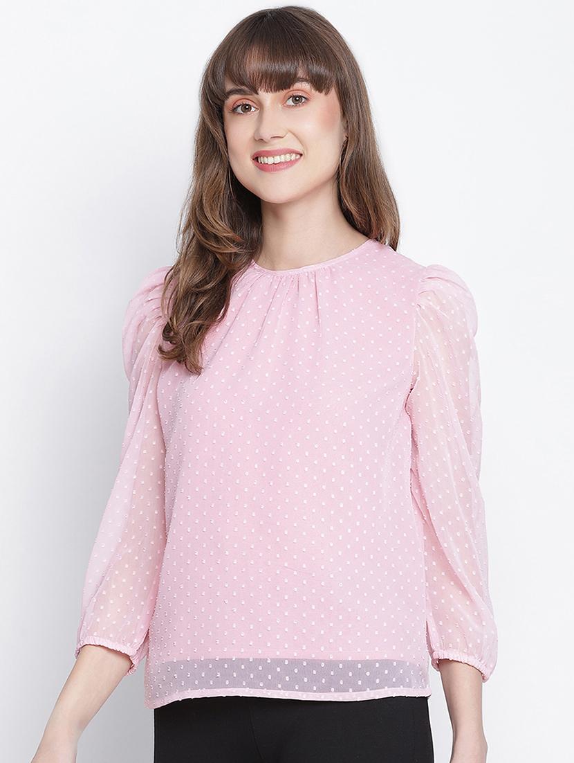 women's pink regulal fit solid top - 18262081 - Zoom Image - 0