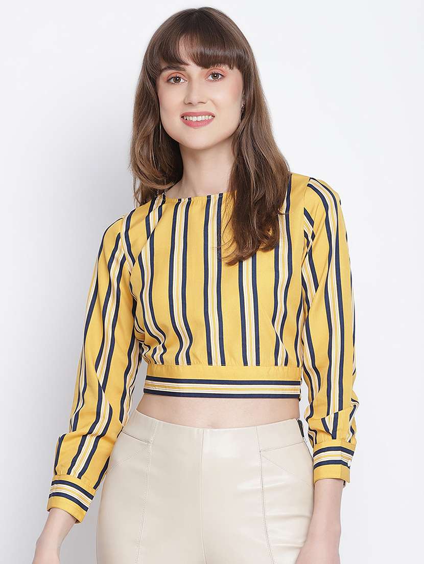 women's crop round neck top - 18262083 - Zoom Image - 0