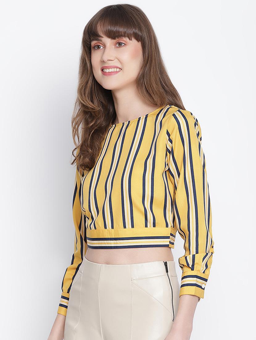 women's crop round neck top - 18262083 -  Standard Image - 1