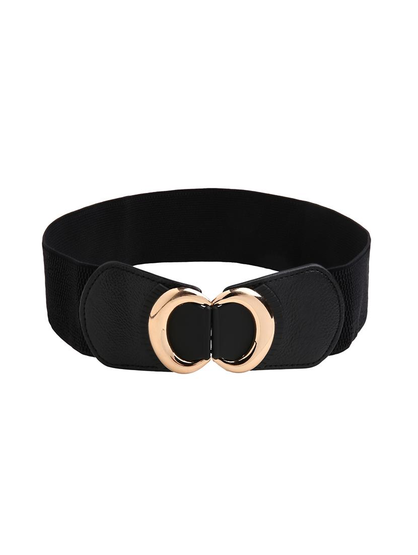 black synthetic leather) belt