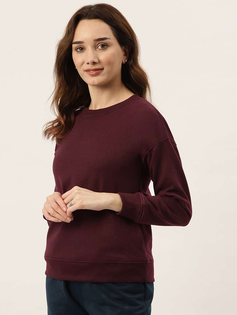 round neck solid sweatshirt - 18262952 -  Standard Image - 1