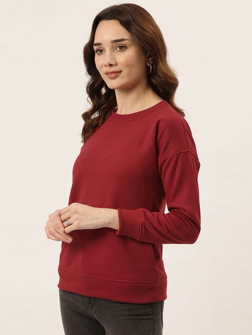 round neck solid sweatshirt - 18262964 -  Standard Image - 1