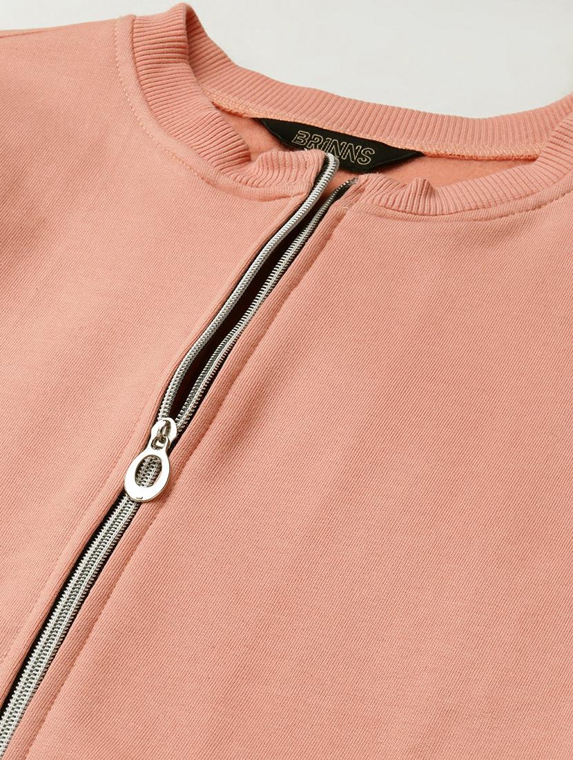 round neck solid regular jacket - 18263119 - Standard Image - 4