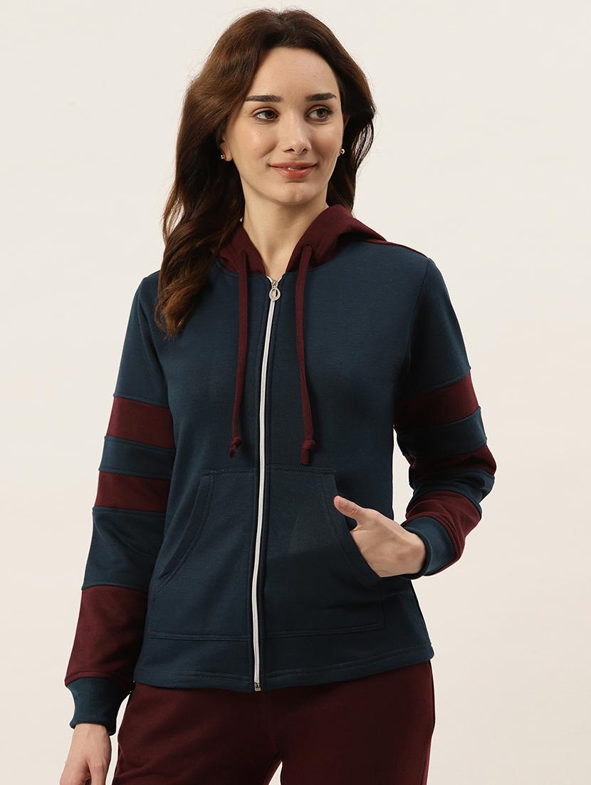 long sleeve solid hooded jacket - 18263149 - Zoom Image - 0