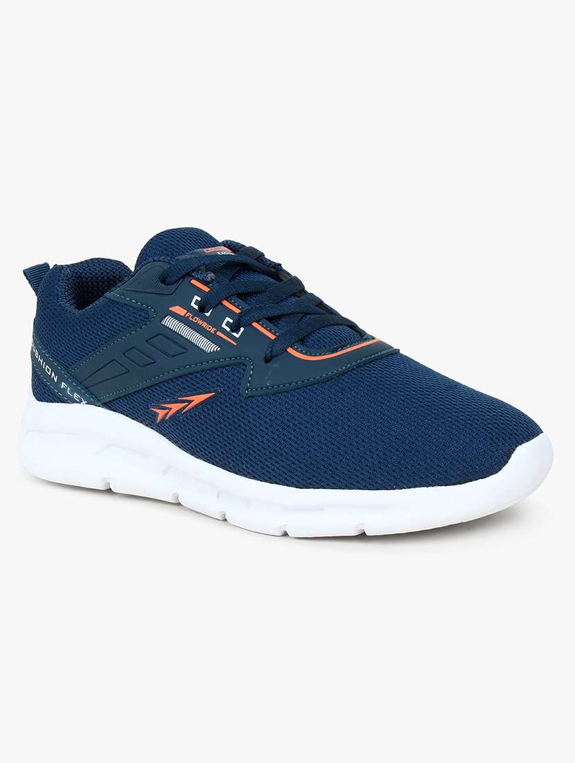 blue  lace up sport shoe
