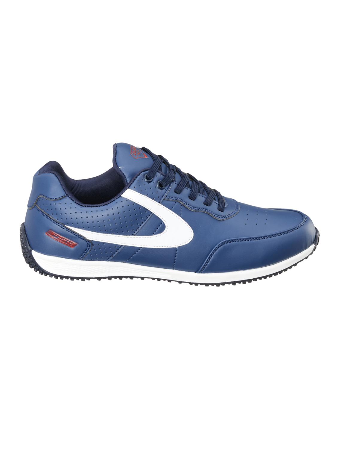 navy pu lace up sneakers - 18264098 -  Standard Image - 1