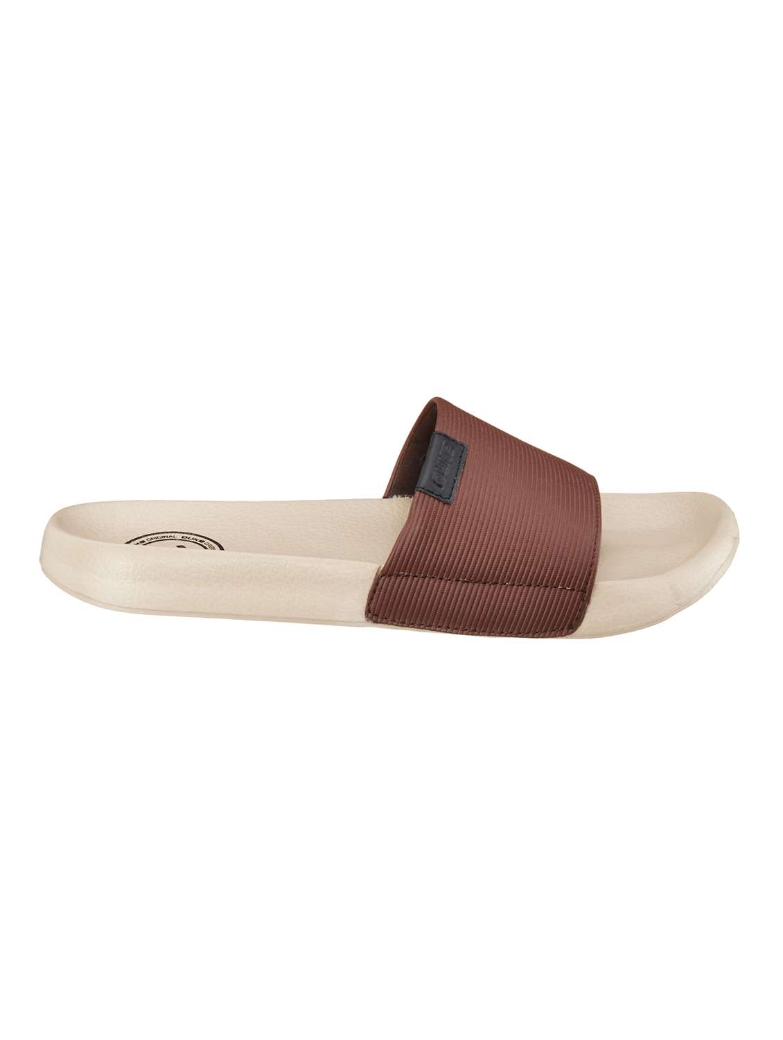 brown synthetic & mesh slip on flip flops - 18264174 -  Standard Image - 1