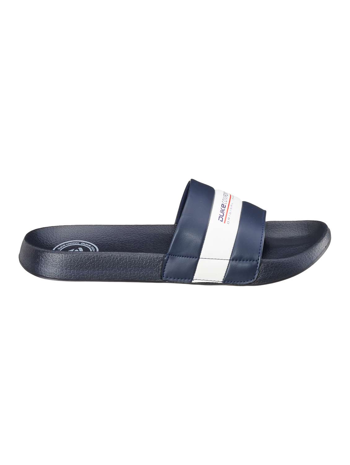 navy synthetic & mesh slip on flip flops - 18264176 -  Standard Image - 1