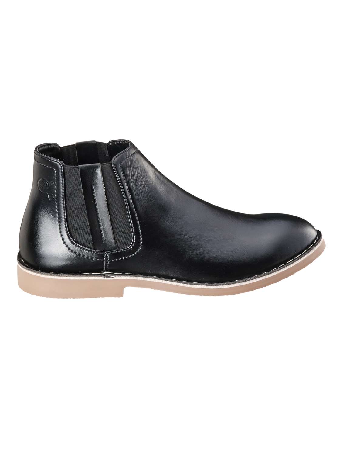 black synthetic slip on boots - 18264256 -  Standard Image - 1
