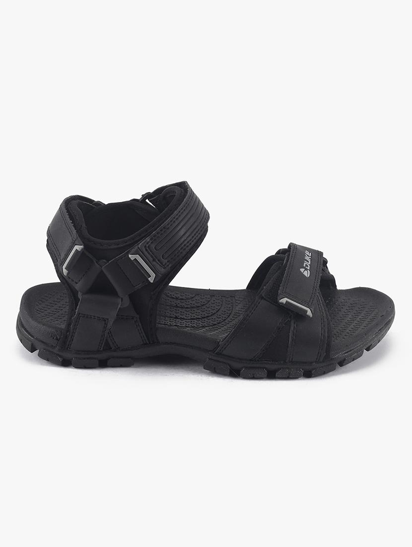 black pu slip on floaters - 18265600 -  Standard Image - 1
