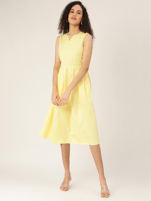 notch neck solid a-line dress - 18266350 -  Standard Image - 0