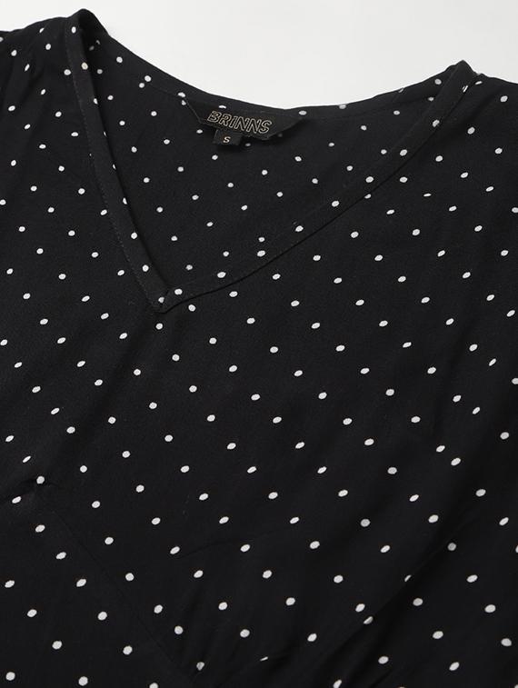 tie back neck printed a-line dress - 18266392 - Standard Image - 4