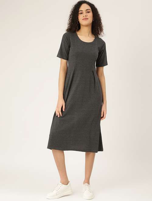 round neck solid t-shirt dress - 18266428 -  Standard Image - 0