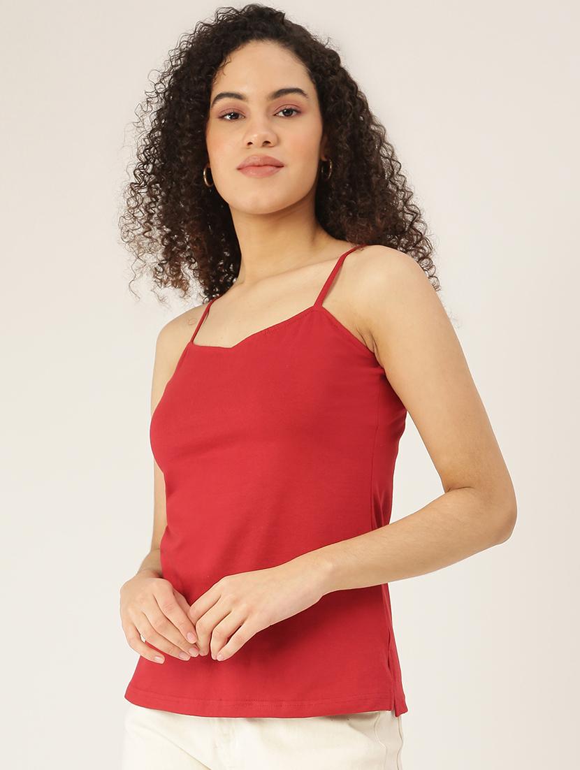 cami neck solid top - 18266446 - Standard Image - 1