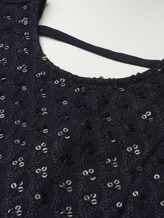 round neck embellished top - 18266476 - Standard Image - 4