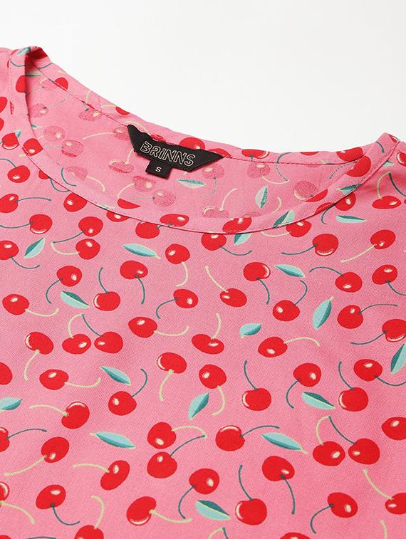 round neck printed top - 18266488 - Standard Image - 4