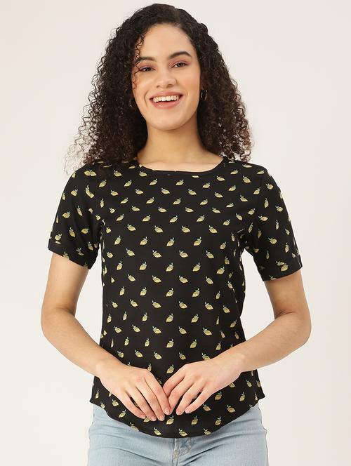 round neck printed top - 18266494 -  Standard Image - 0