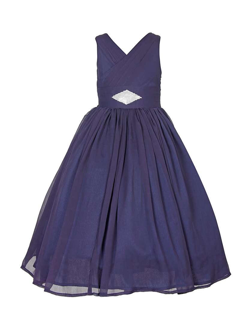 navy blue solid party gown