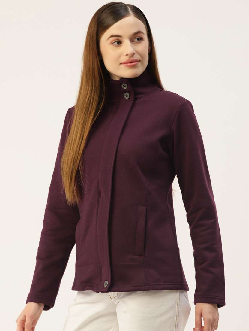 stand collar solid sweatshirt - 18267716 -  Standard Image - 1