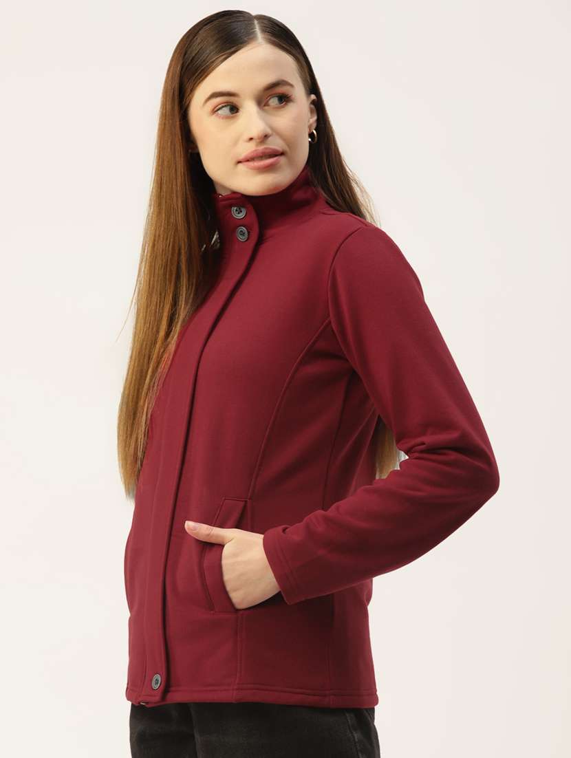 stand collar solid sweatshirt - 18267728 -  Standard Image - 1