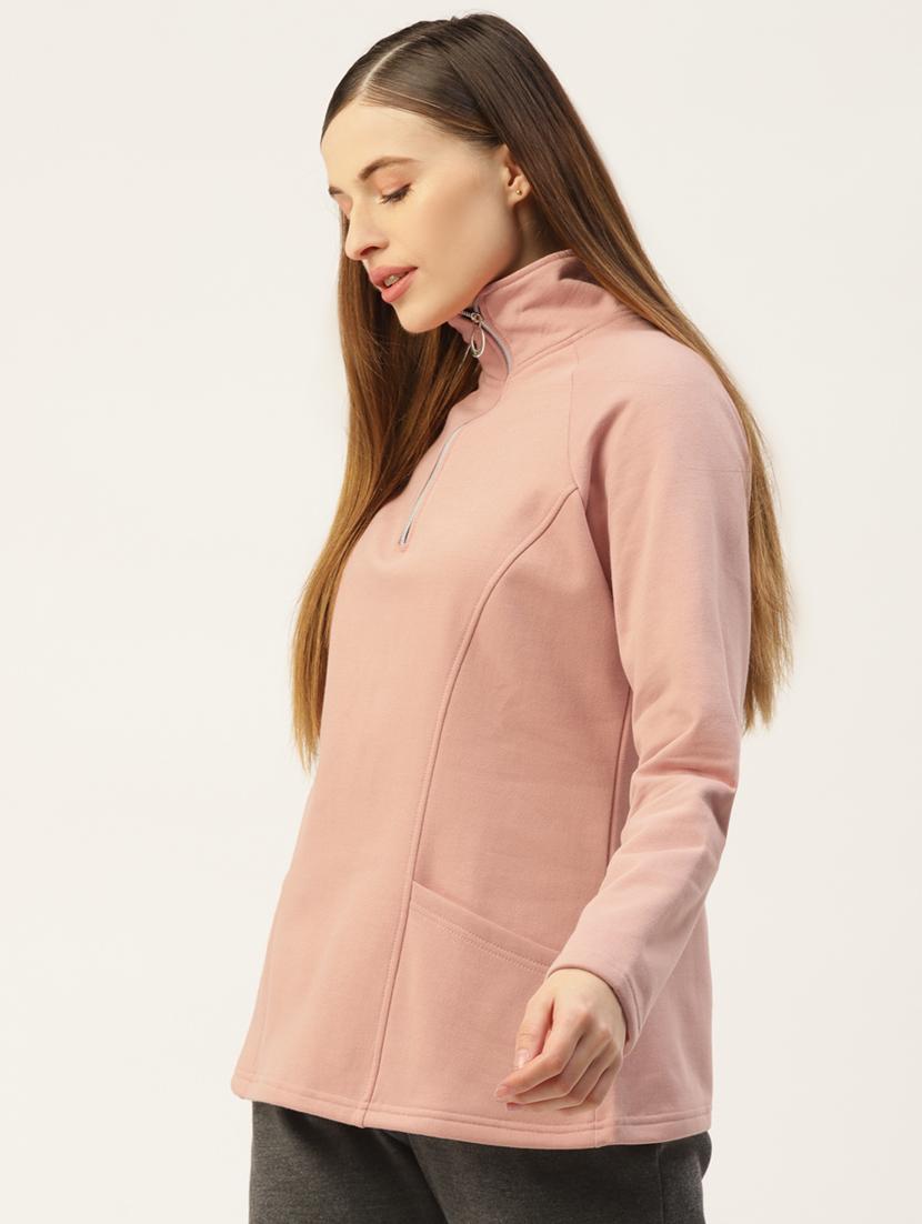 stand collar solid sweatshirt - 18267740 - Standard Image - 1