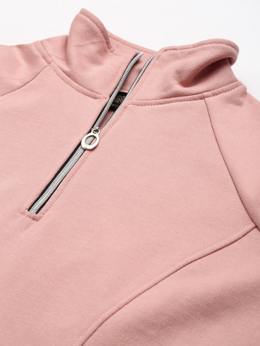 stand collar solid sweatshirt - 18267740 - Standard Image - 4