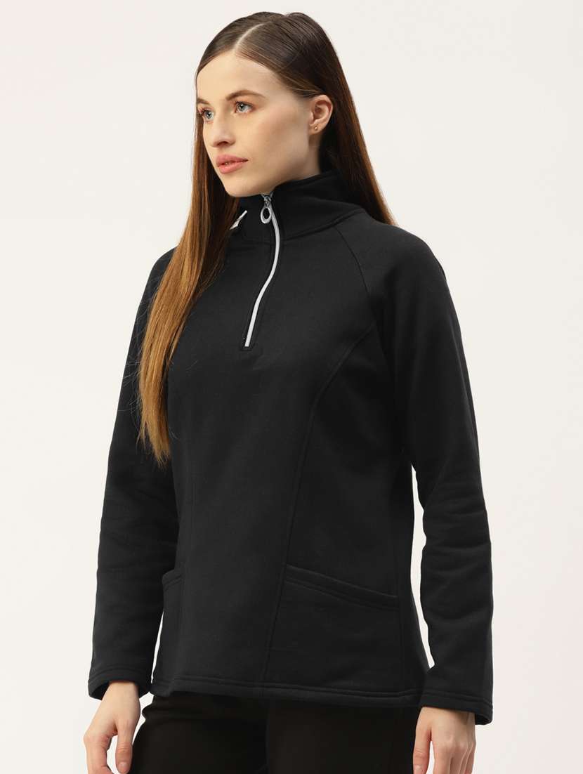 stand collar solid sweatshirt - 18267758 -  Standard Image - 1