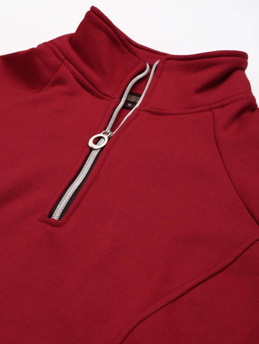 stand collar solid sweatshirt - 18267764 -  Standard Image - 4