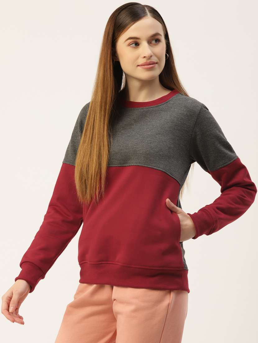 round neck color block sweatshirt - 18267800 -  Standard Image - 1