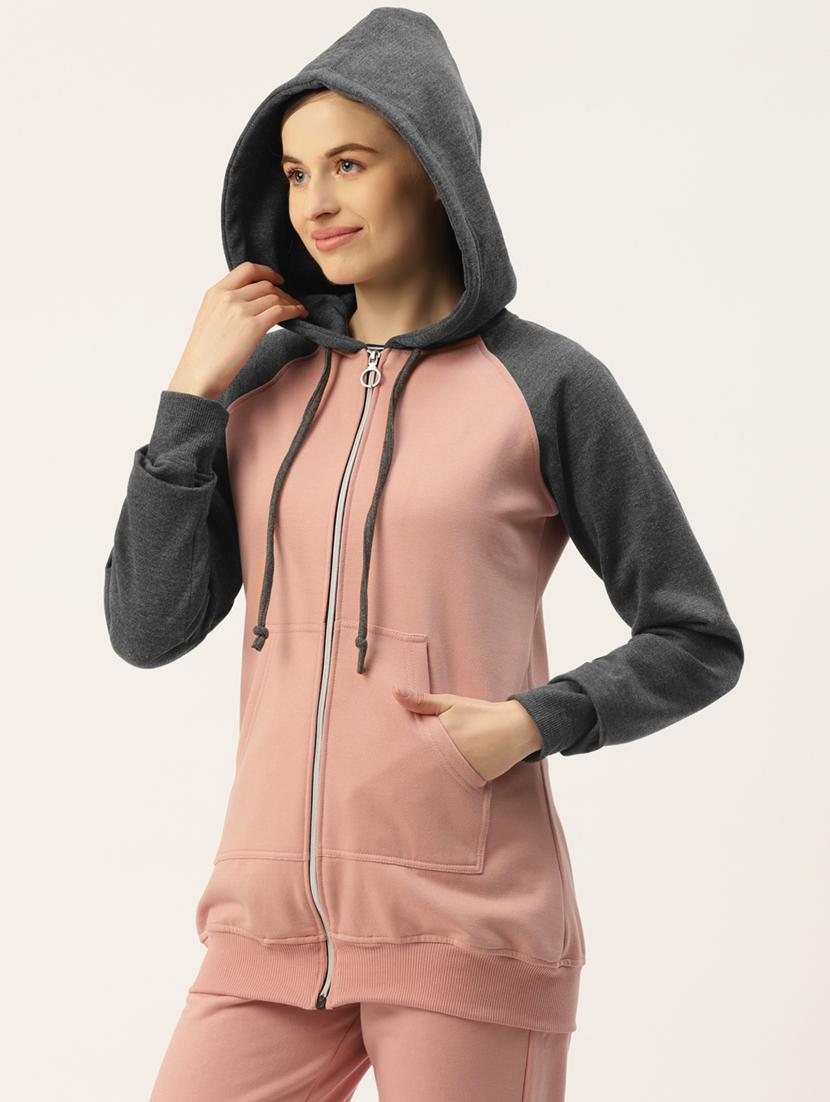 hooded neck color block sweatshirt - 18267812 -  Standard Image - 1
